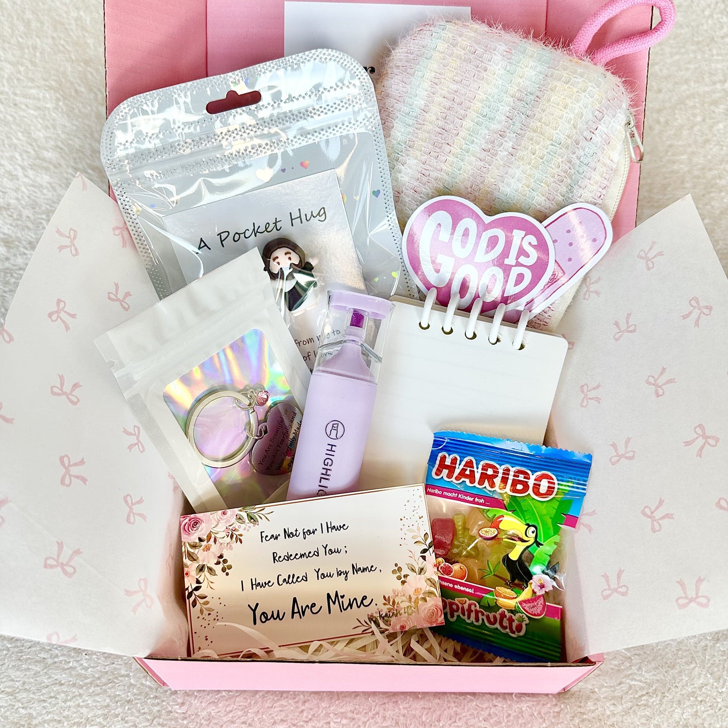 a pink christian gift box for girls